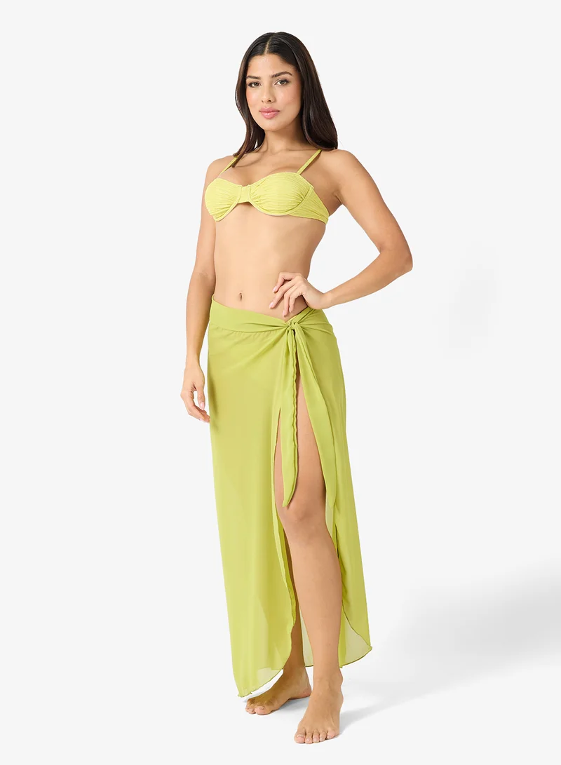 جينجر 3Pc Bikini Set With Cover Up Sarong